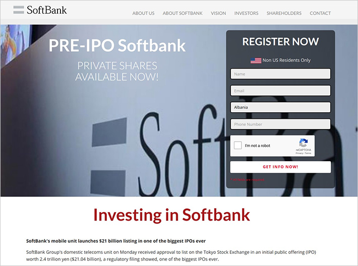 Example of “phishing website”